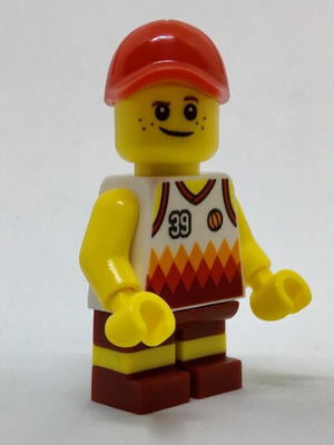 LEGO Minifigure-Beachgoer - Boy, Red Cap and Basketball Jersey-Town / City-cty770-Creative Brick Builders